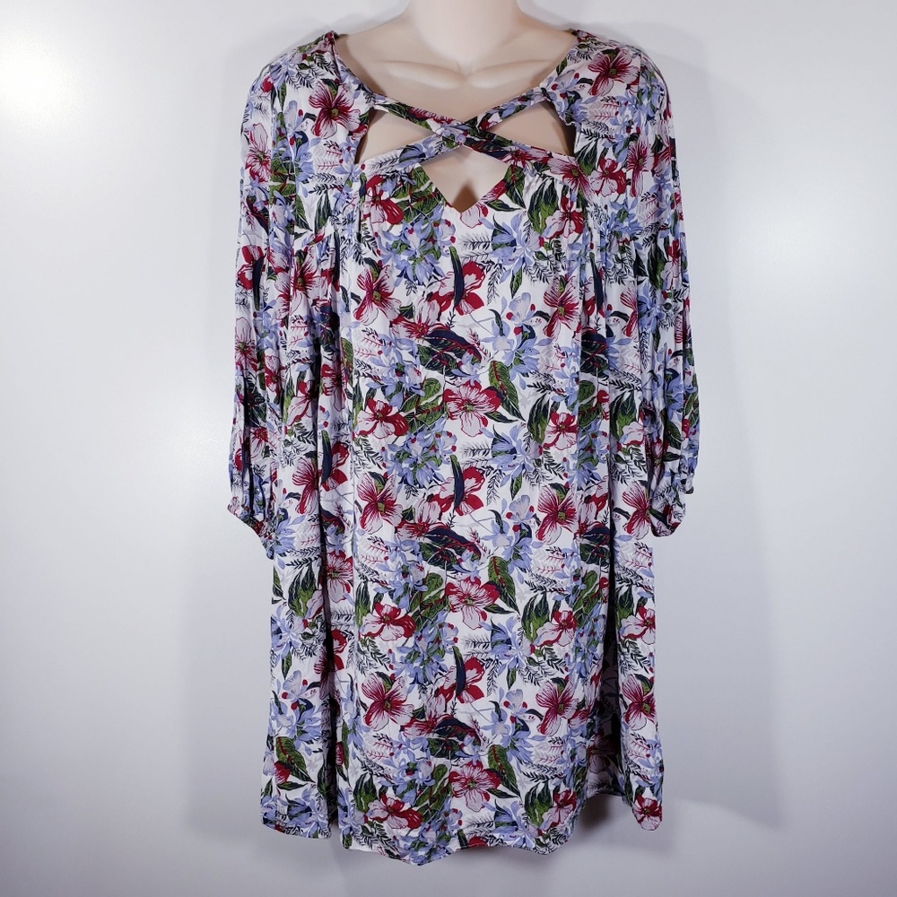 entro Antropologie Tunic Top S Floral Layered E1
